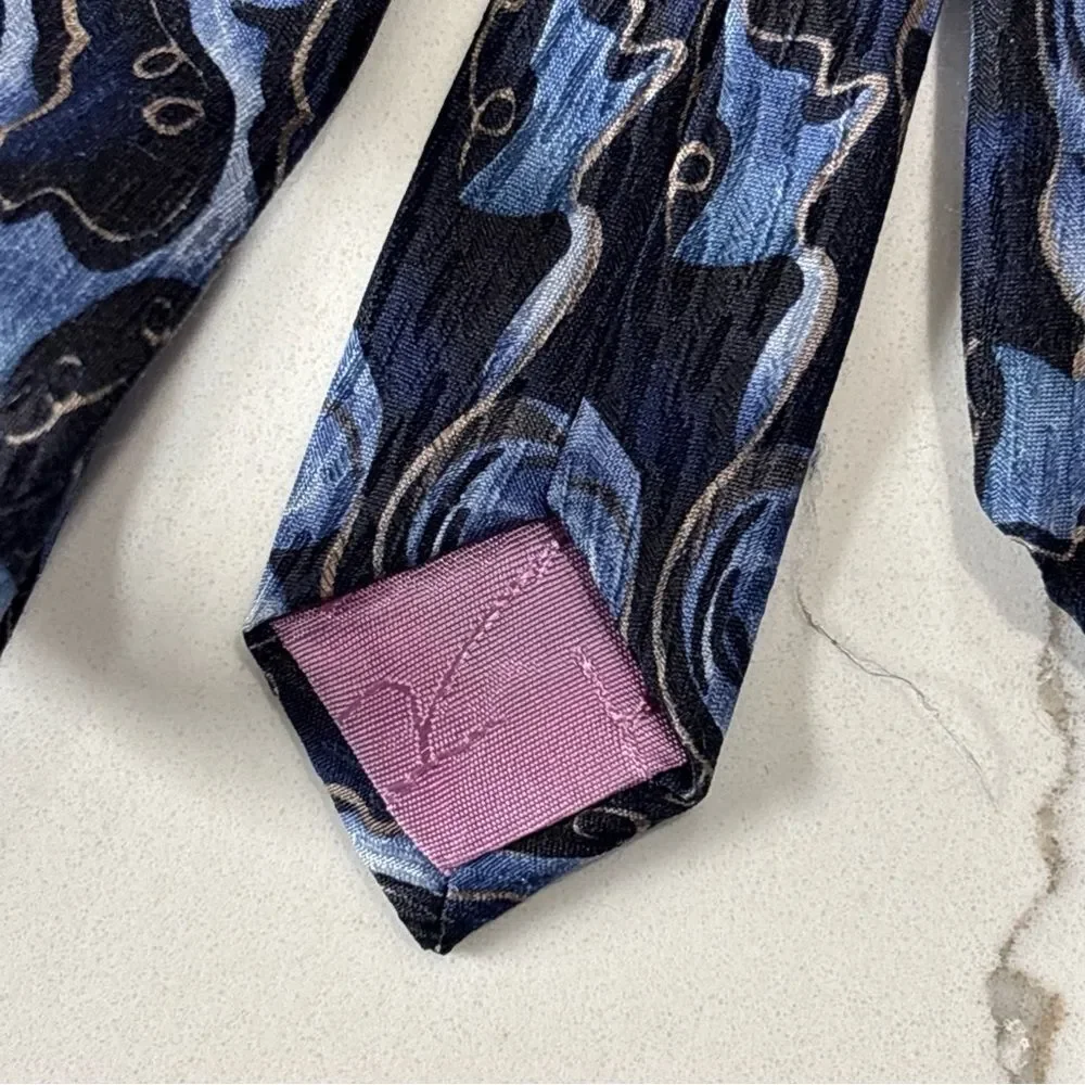 Jimmy V Peggy Fleming Blue Silk Geometric RBM Red Pair of Men's Classic Neckties